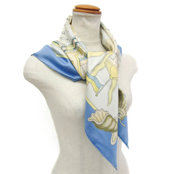 Hermes Carré 90 L Air Marin Women's #137150H29B - Picture 9 of 10